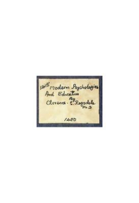 Modern Phychologies and Education