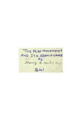 The Play Movement and Its Significance