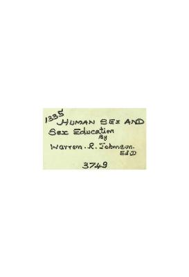 Human Sex and Sex Education