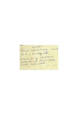 Elementary Statistical Methods in Psychology & Education