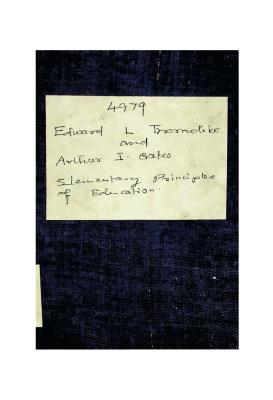 Elementary Principles of Education