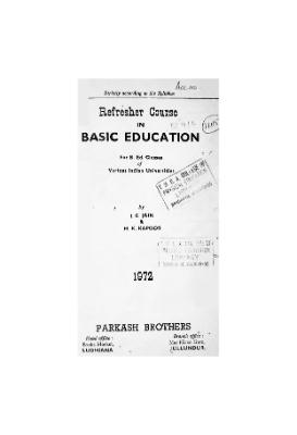 Refresher Course in Basic Education